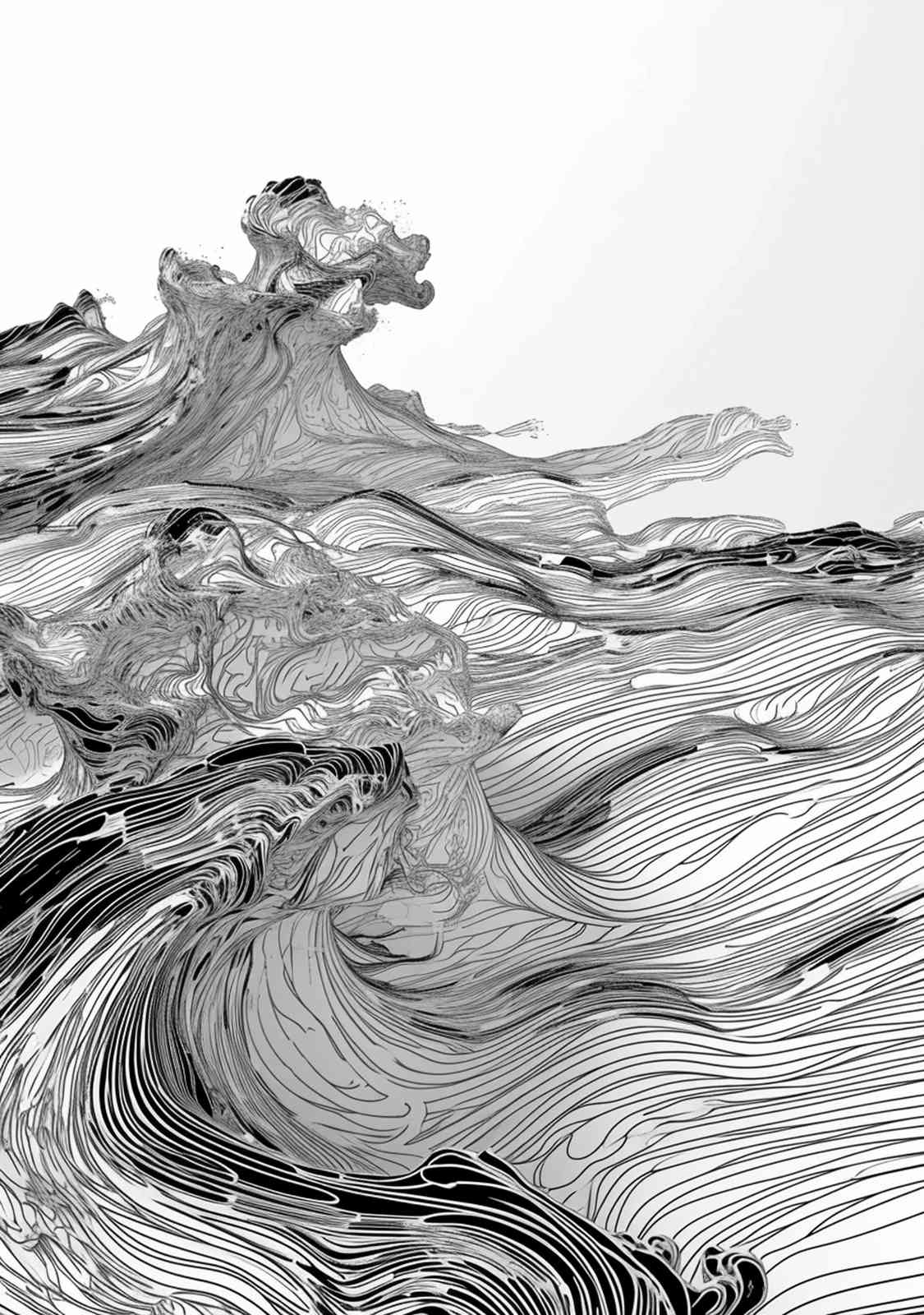 Abstract Waveform Topography Wall Art