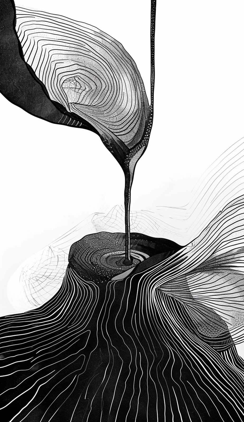 Abstract Flow Monochrome Wall Art