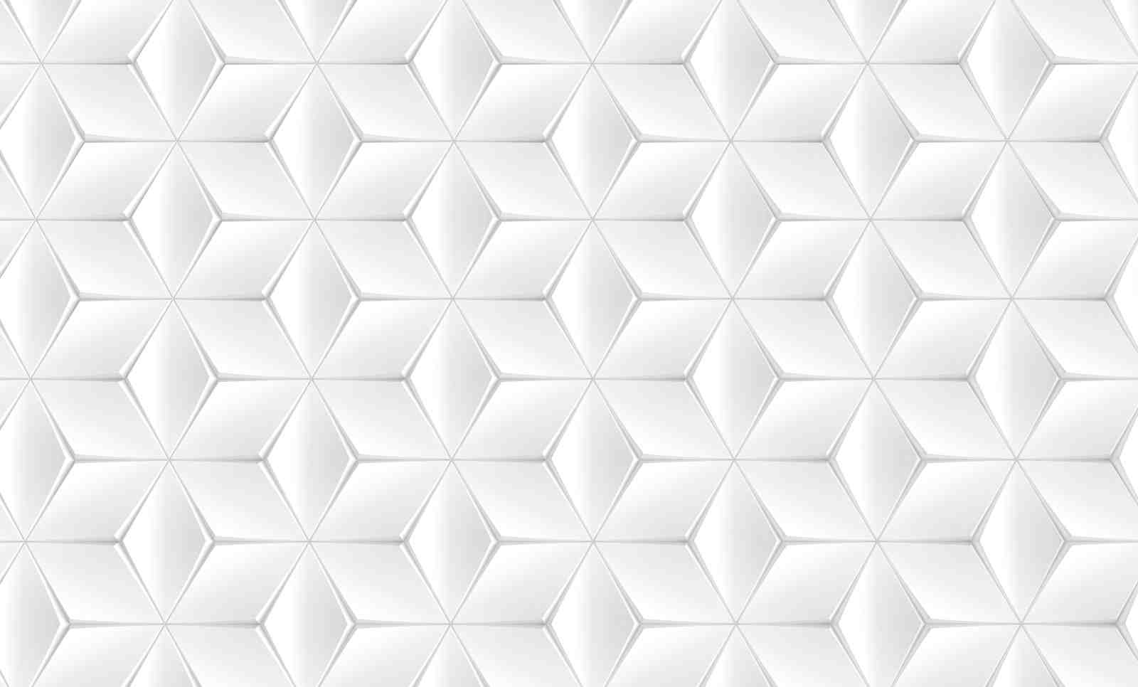 Geometric Cube Illusion White Wall Art