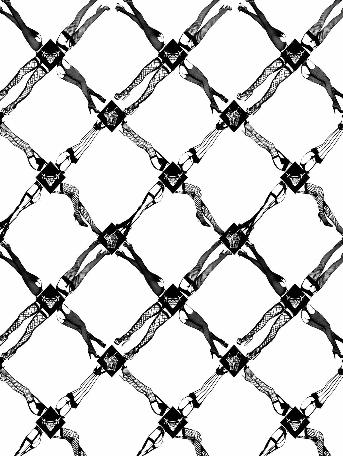 Bold Legs & Lingerie Diamond Pattern Wall Art