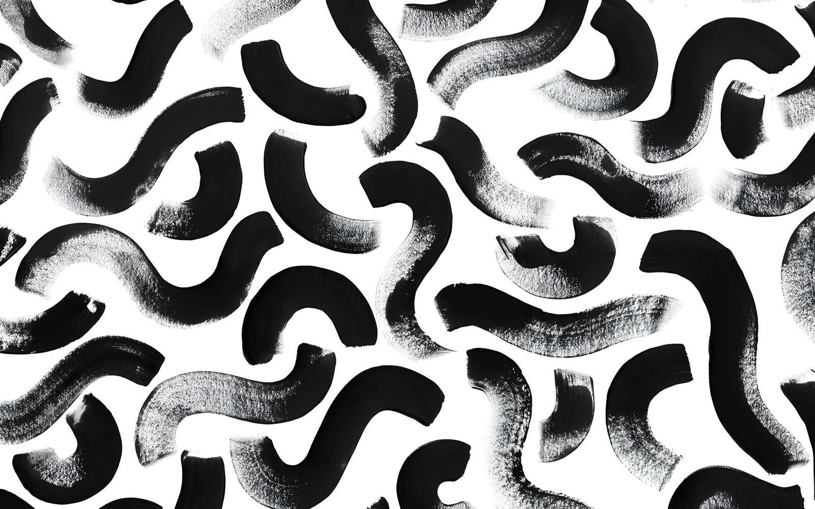 Abstract Black Swirls Modern Art Wall Art