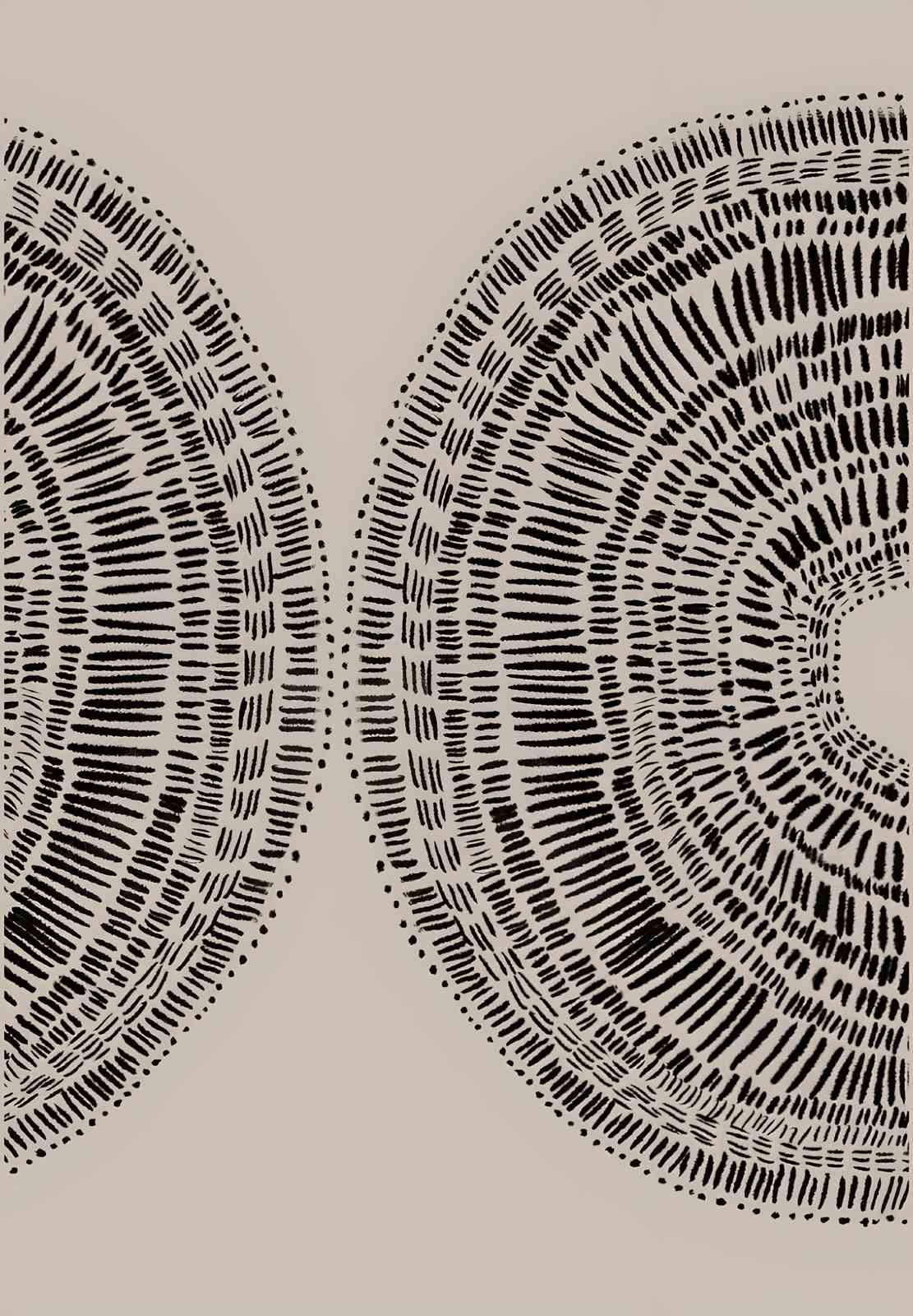 Abstract Black & White Organic Lines Wall Art