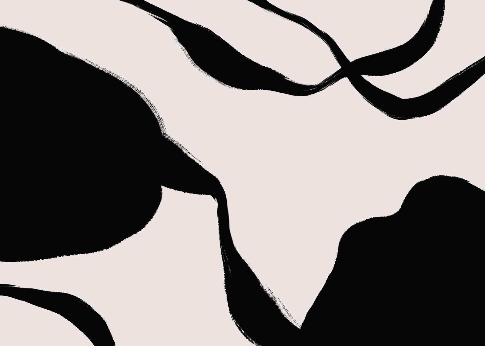 Abstract Black & White Organic Flow Wall Art