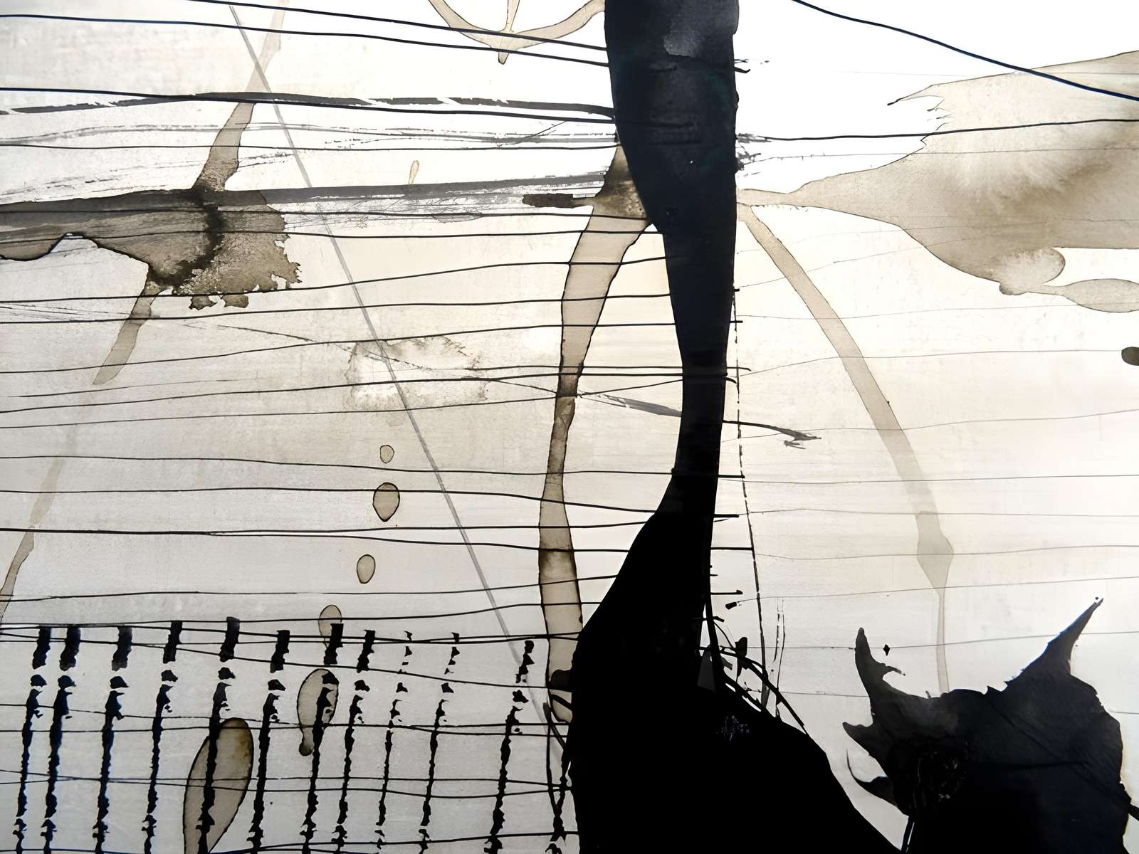 Abstract Ink Drip Modern Art Wall Art