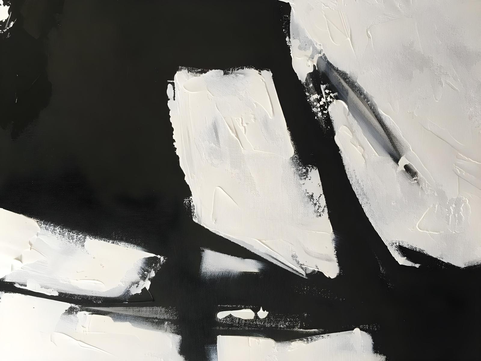 Abstract Black & White Textured Wall Art
