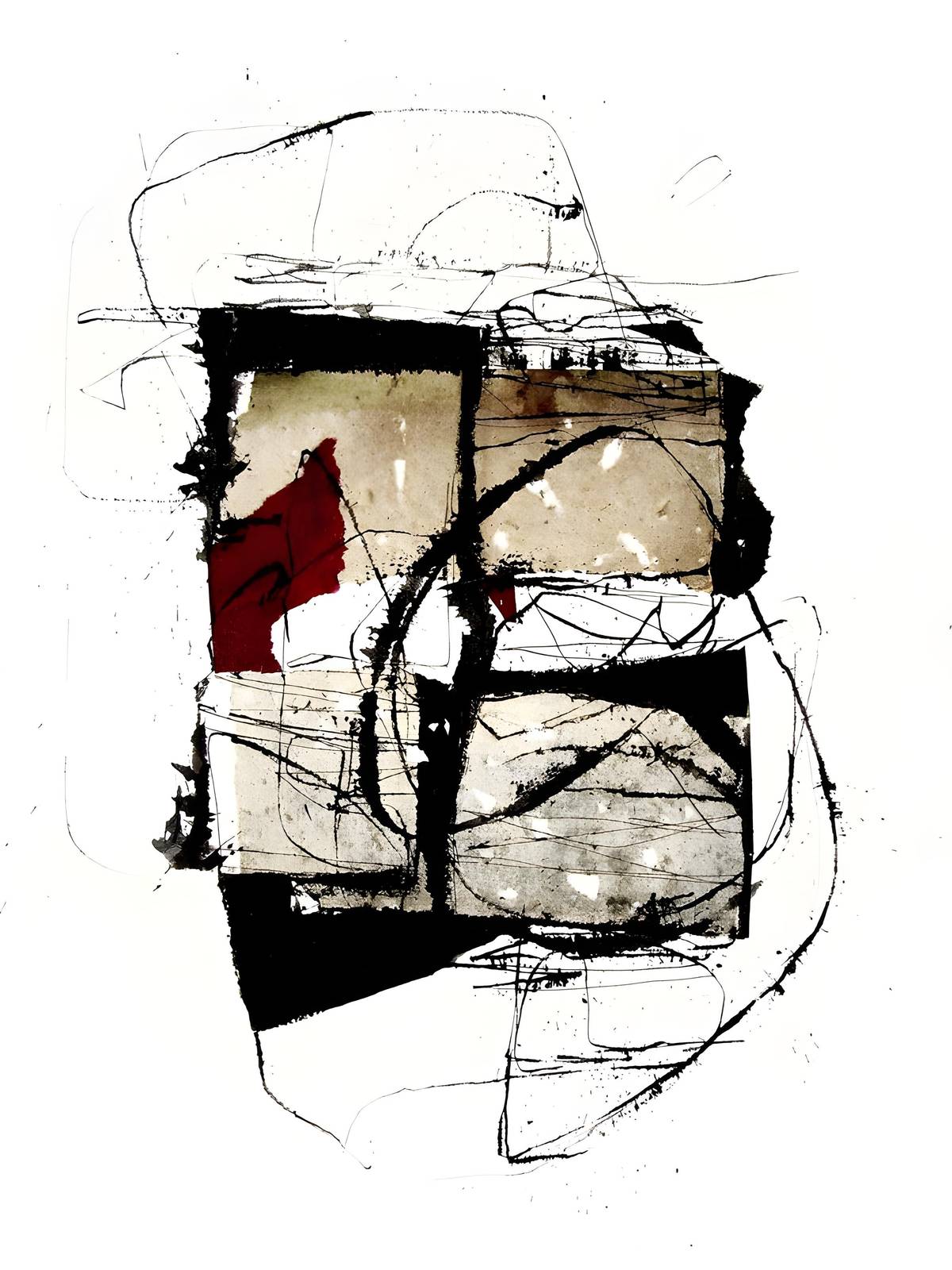 Bold Abstract Red & Black Modern Art Wall Art