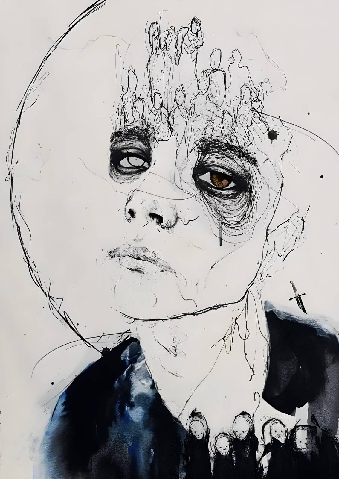 Expressive Portrait Abstract Wall Art