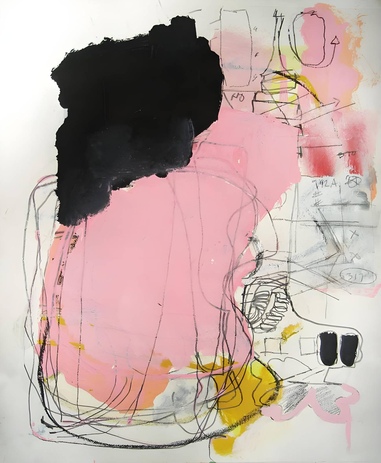 Abstract Pink & Black Art Wall Art