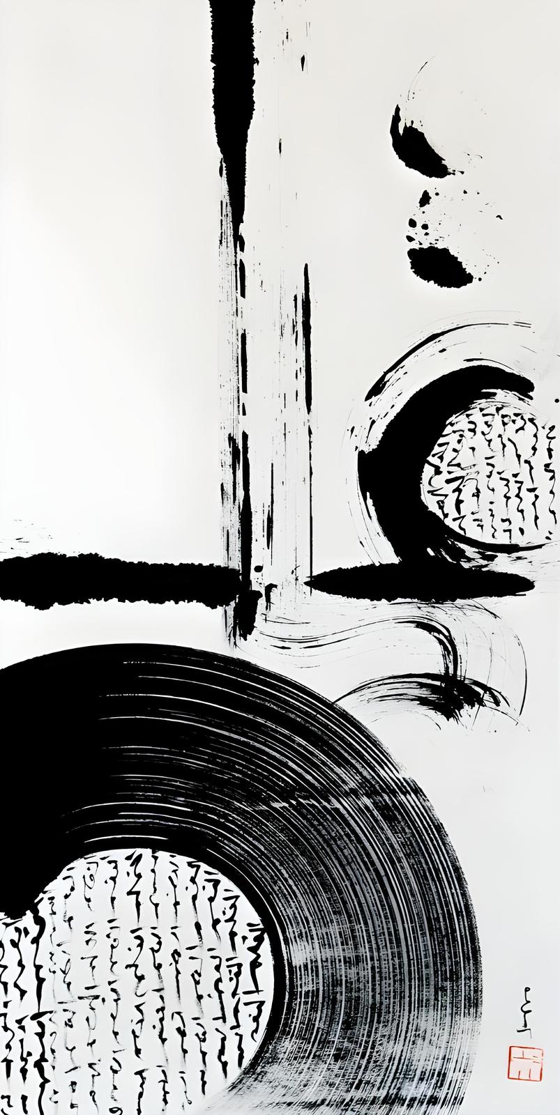 Zen Ink Strokes Wall Art