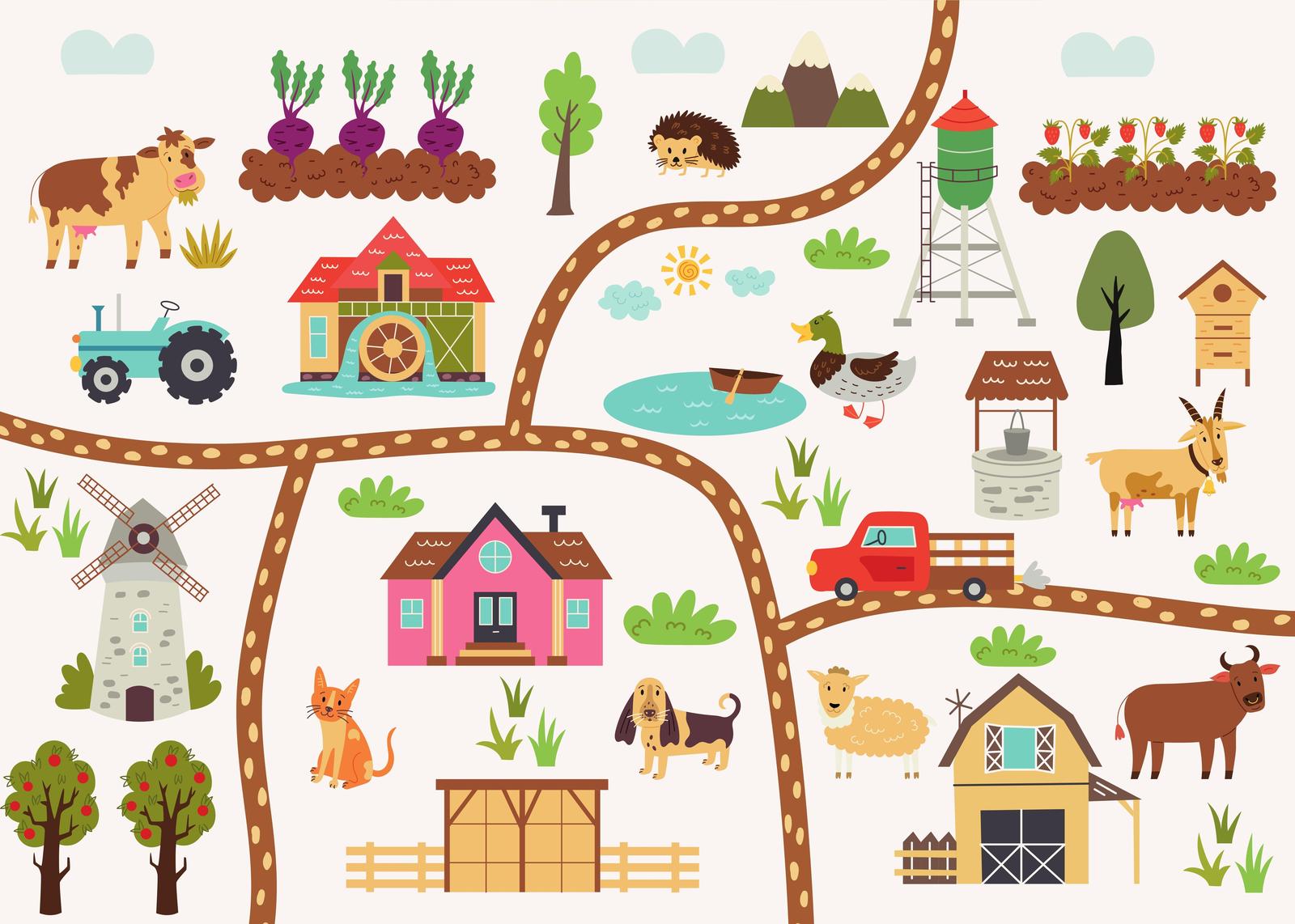 Whimsical Farm Adventure Wall Art