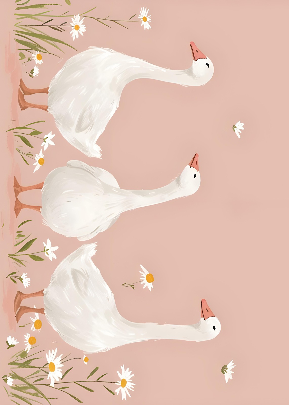 Charming Goose & Daisy Field Wall Art