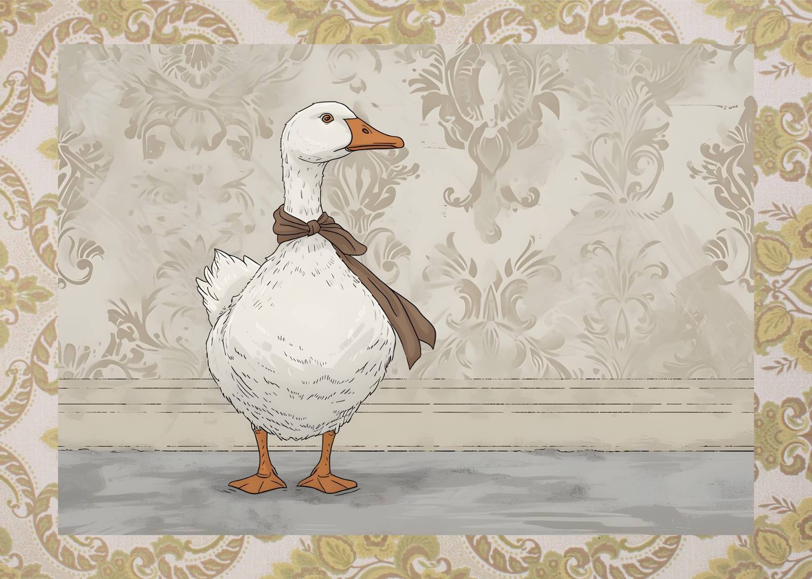 Whimsical Goose with Tie Wall Art