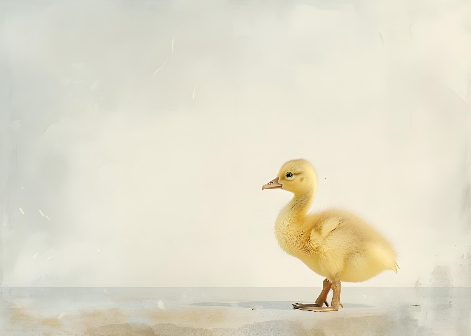 Adorable Baby Goose on White Wall Art