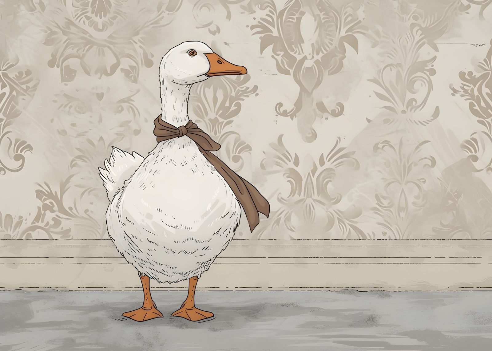 Dapper Goose with Bow Tie Wall Art