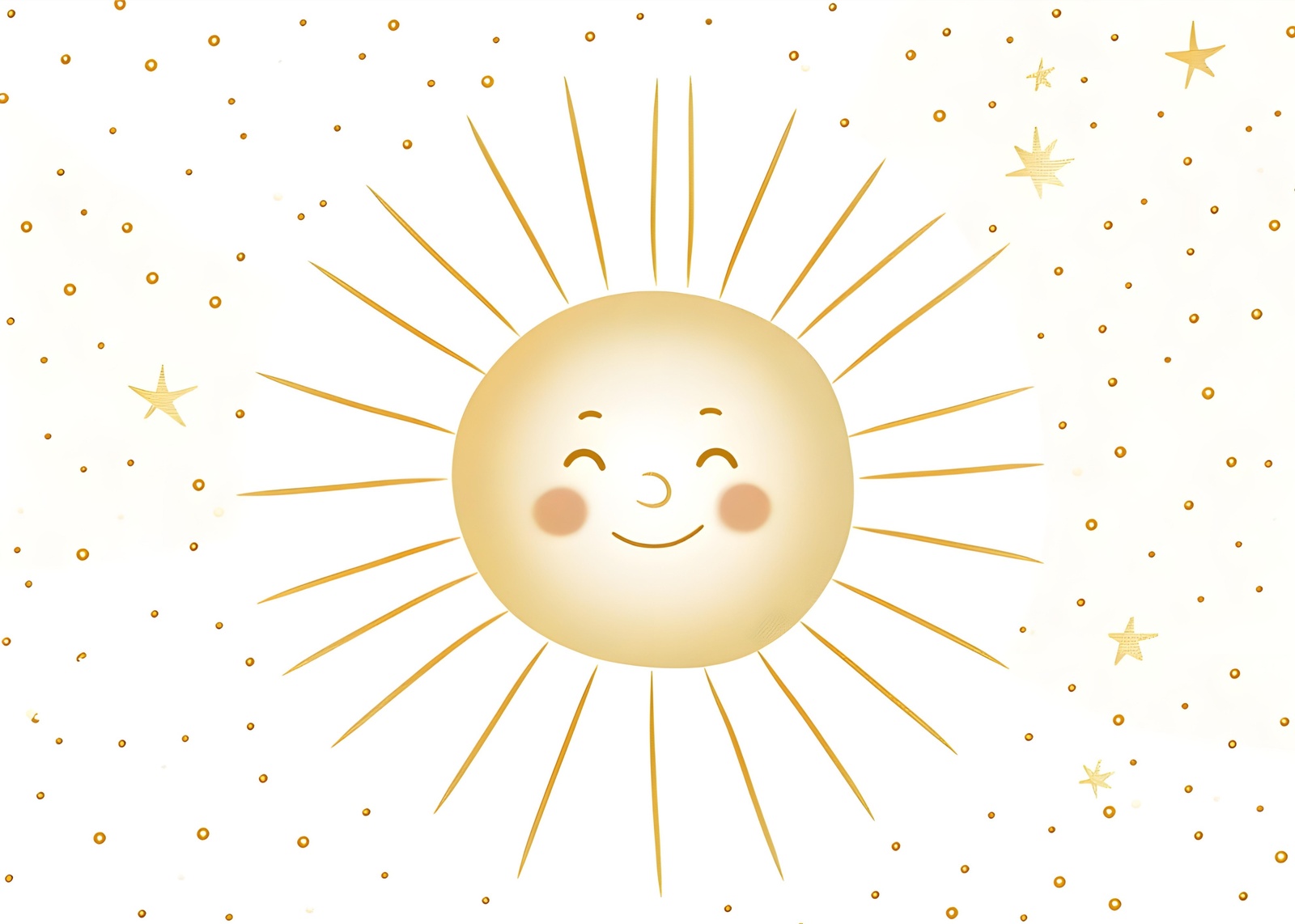 Happy Sun & Stars Whimsical Nursery Wall Art