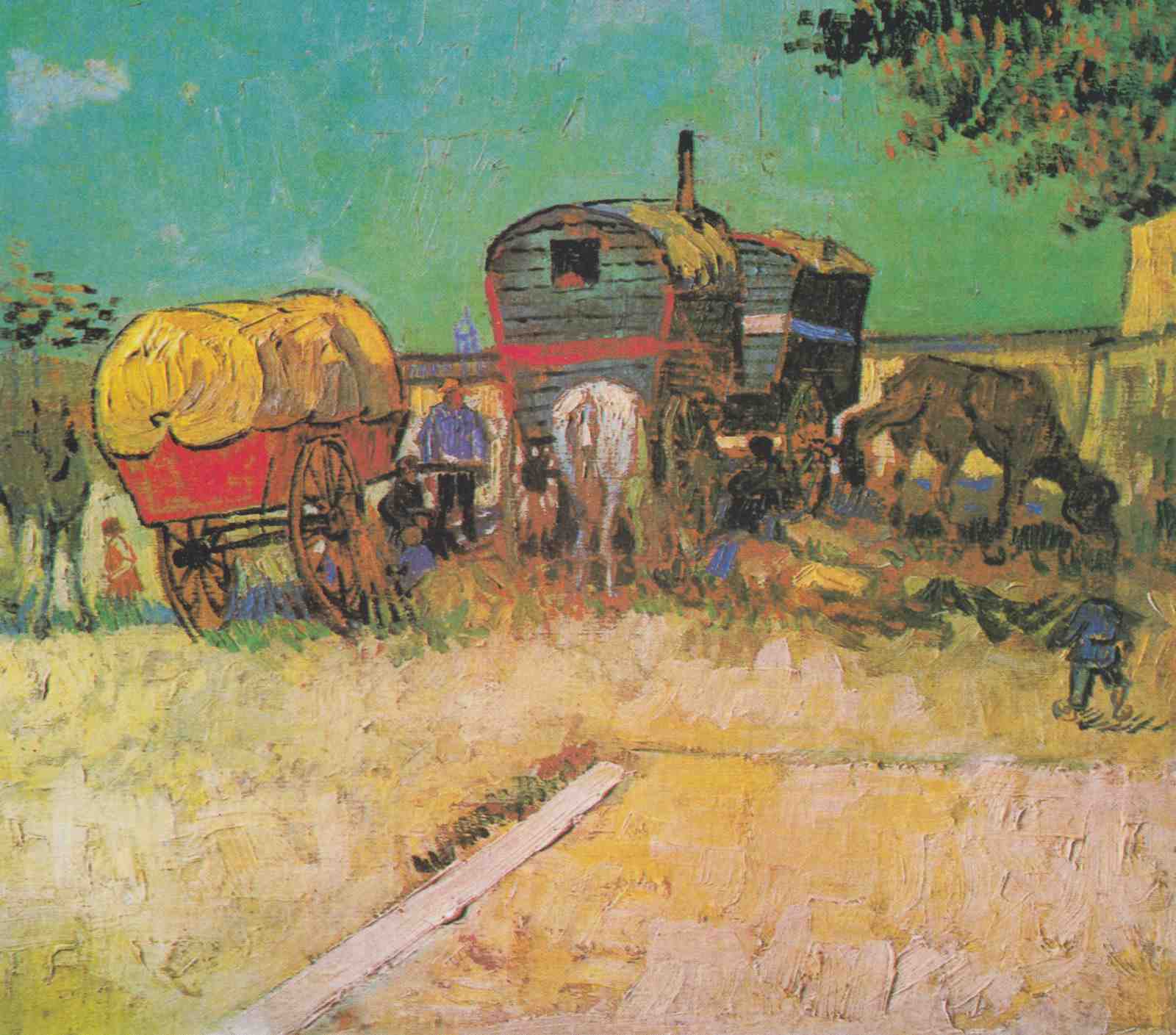 Rustic Caravan Scene Vincent Van Gogh Wall Art