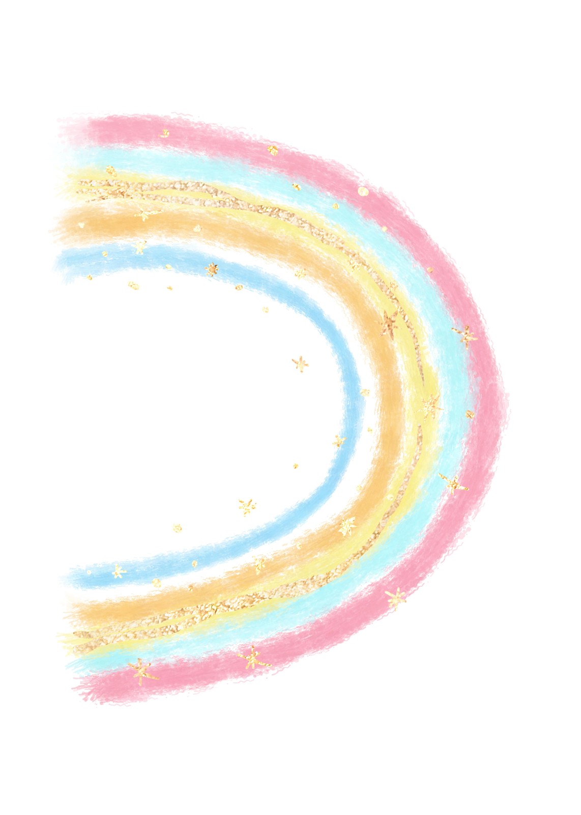 Dreamy Pastel Rainbow & Stars Wall Art