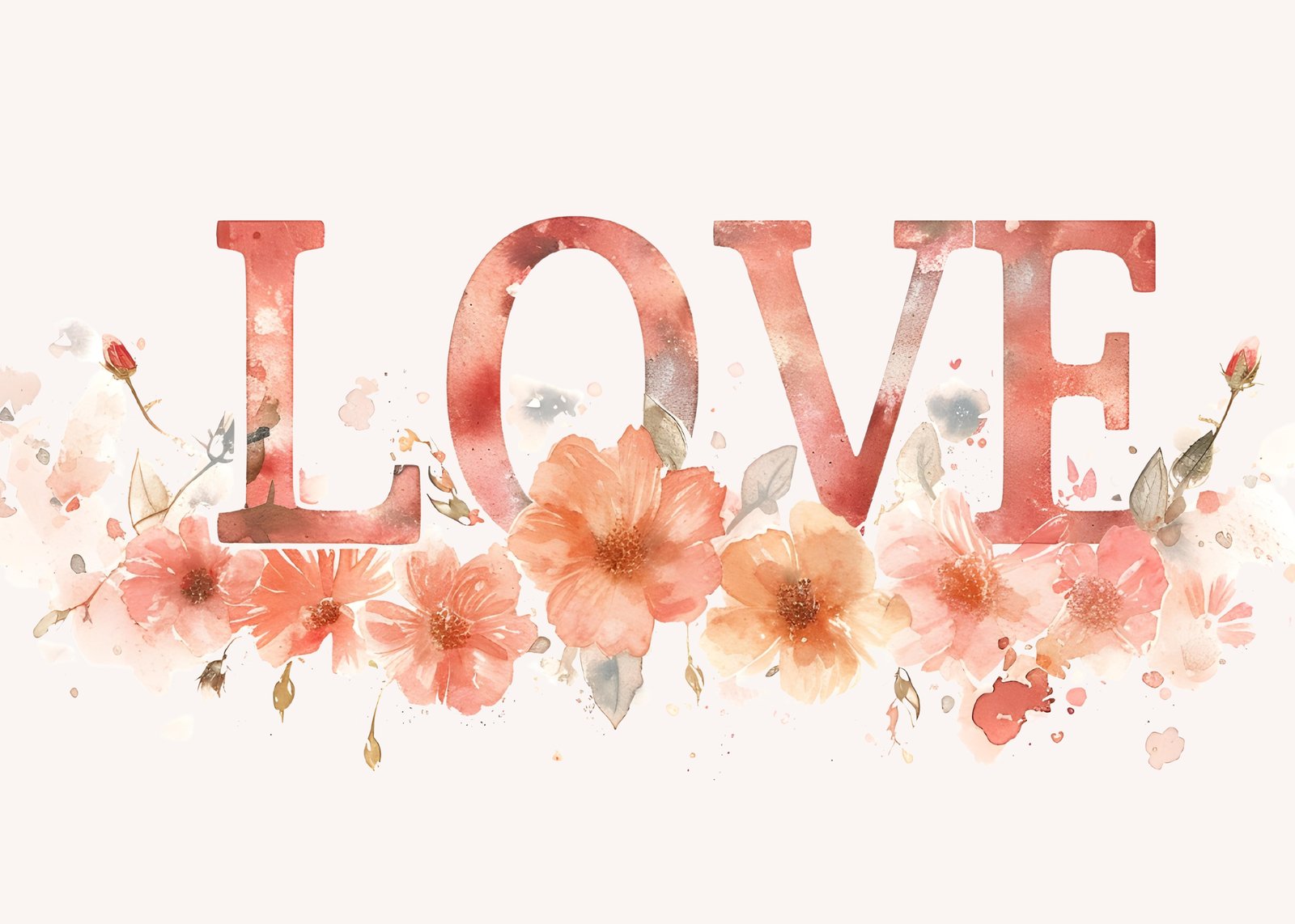 Romantic Floral LOVE Wall Art