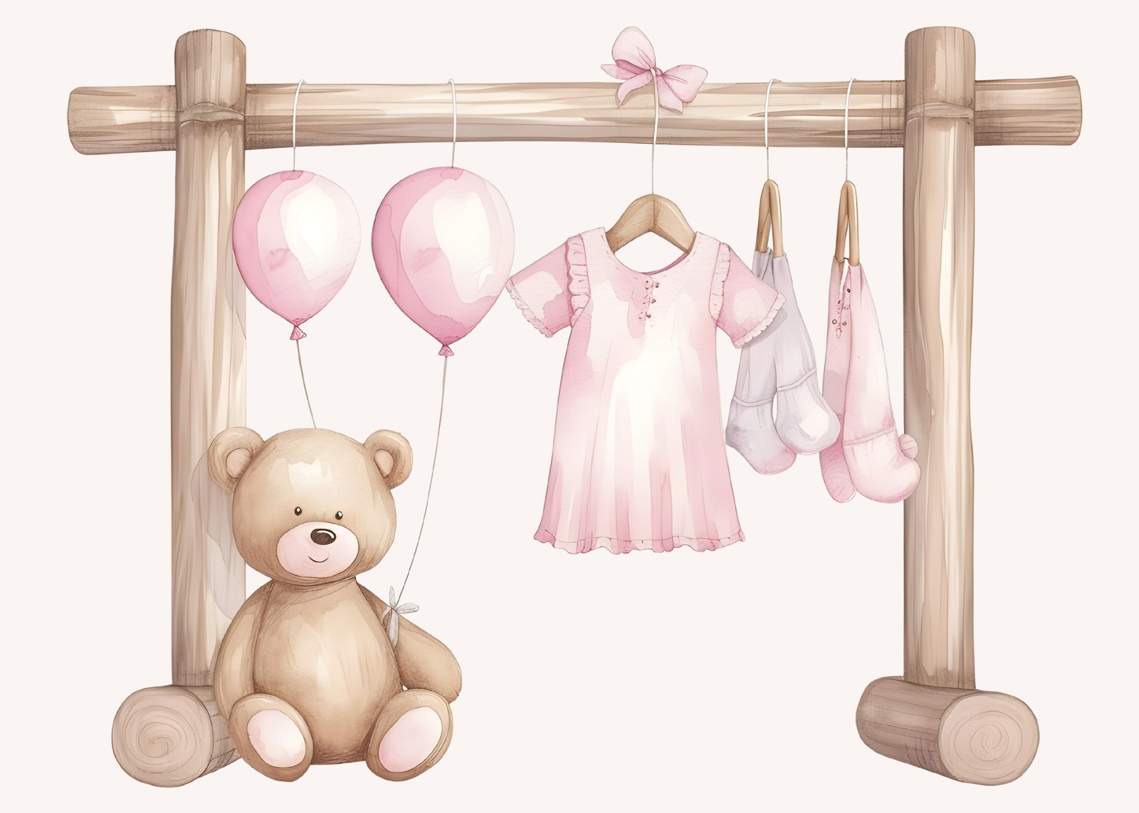 Sweet Dreams Bear & Baby Clothes Wall Art