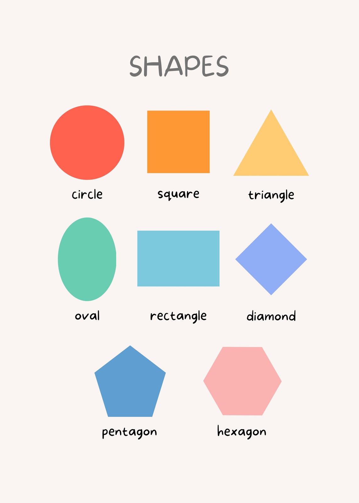 Geometric Shapes Educational Wall Art