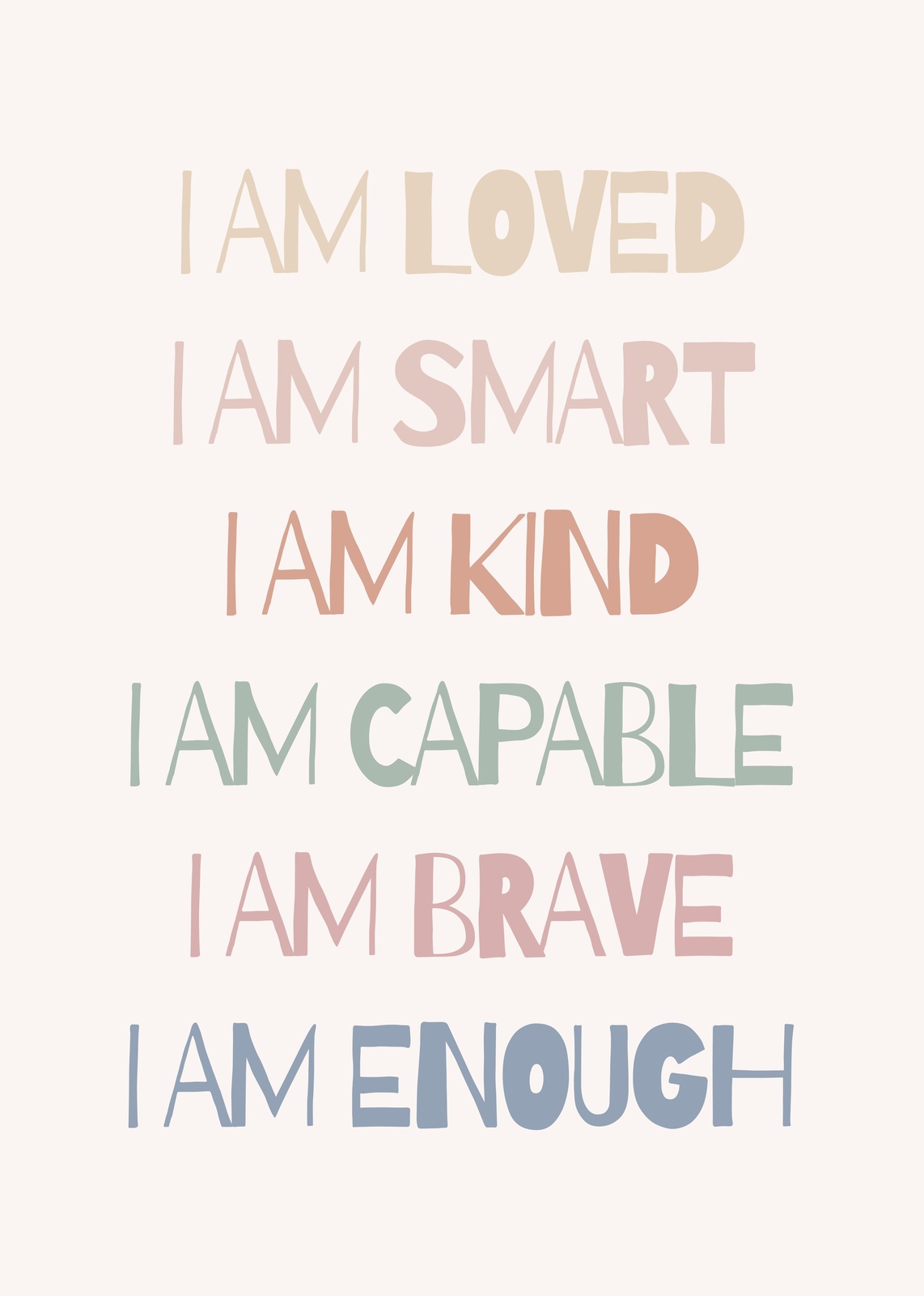 Affirmation "I AM" Boho Wall Art Wall Art