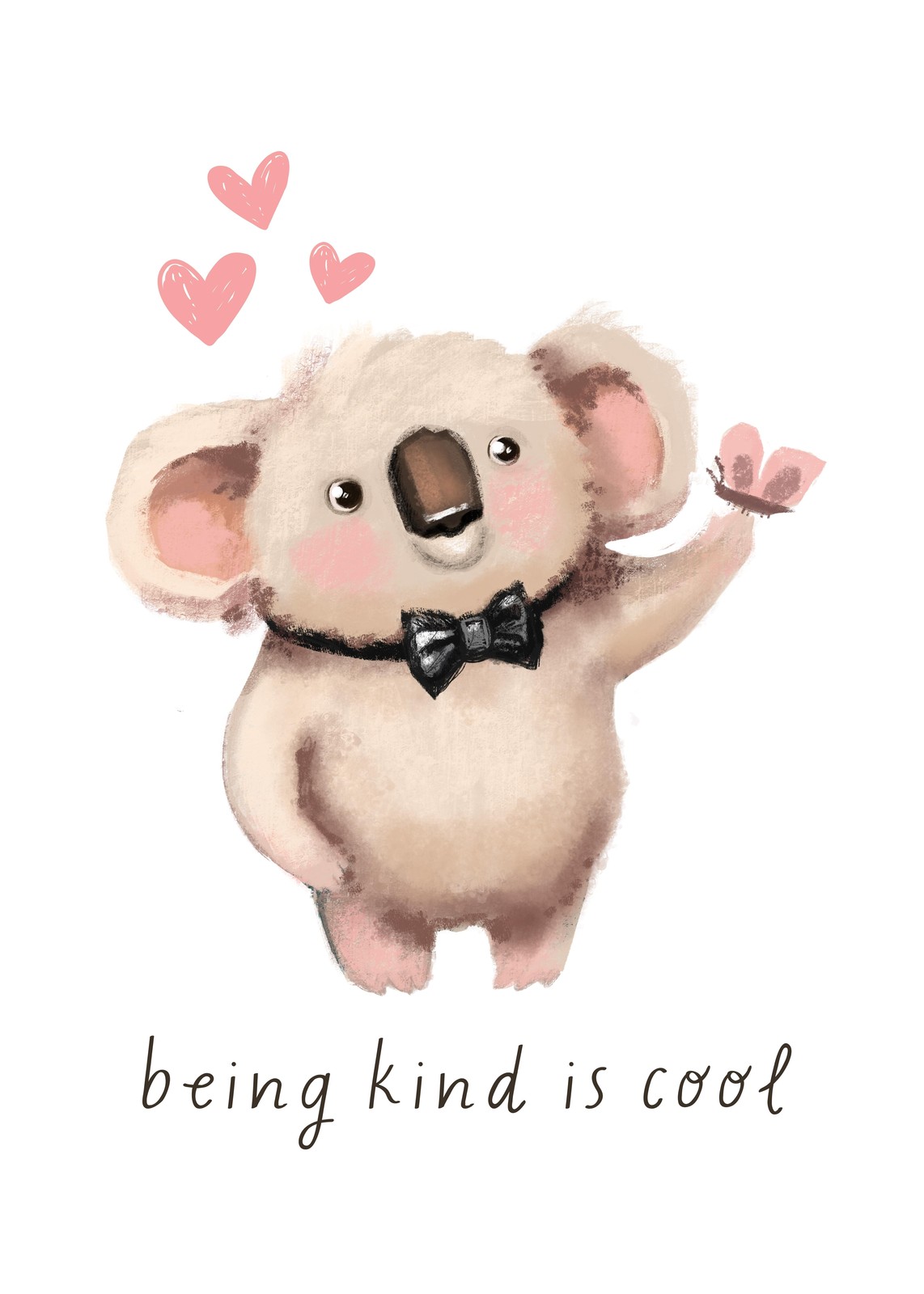 Adorable Koala with Butterfly Art Wall Art