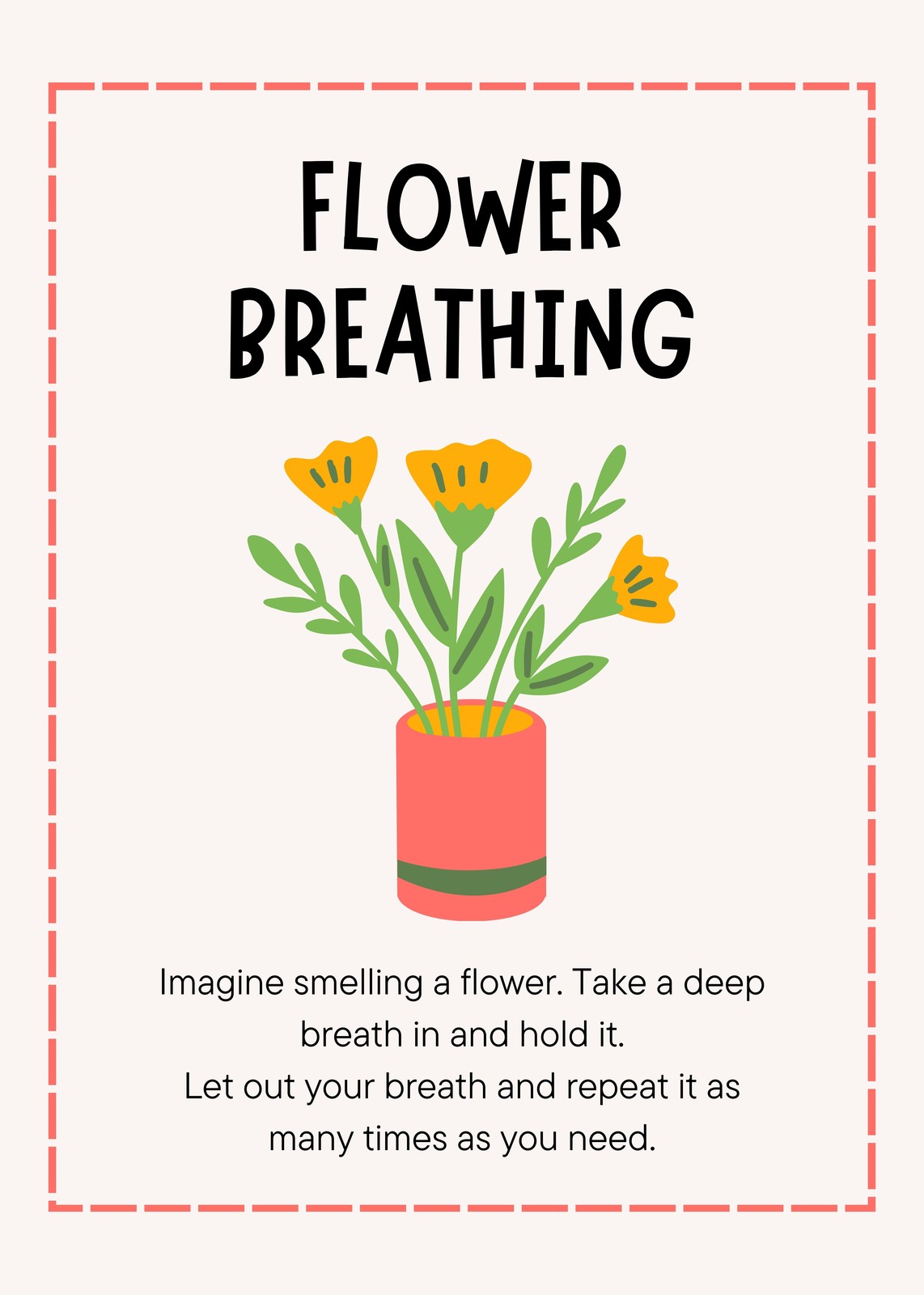 Calming Flower Breathing Poster Wall Art