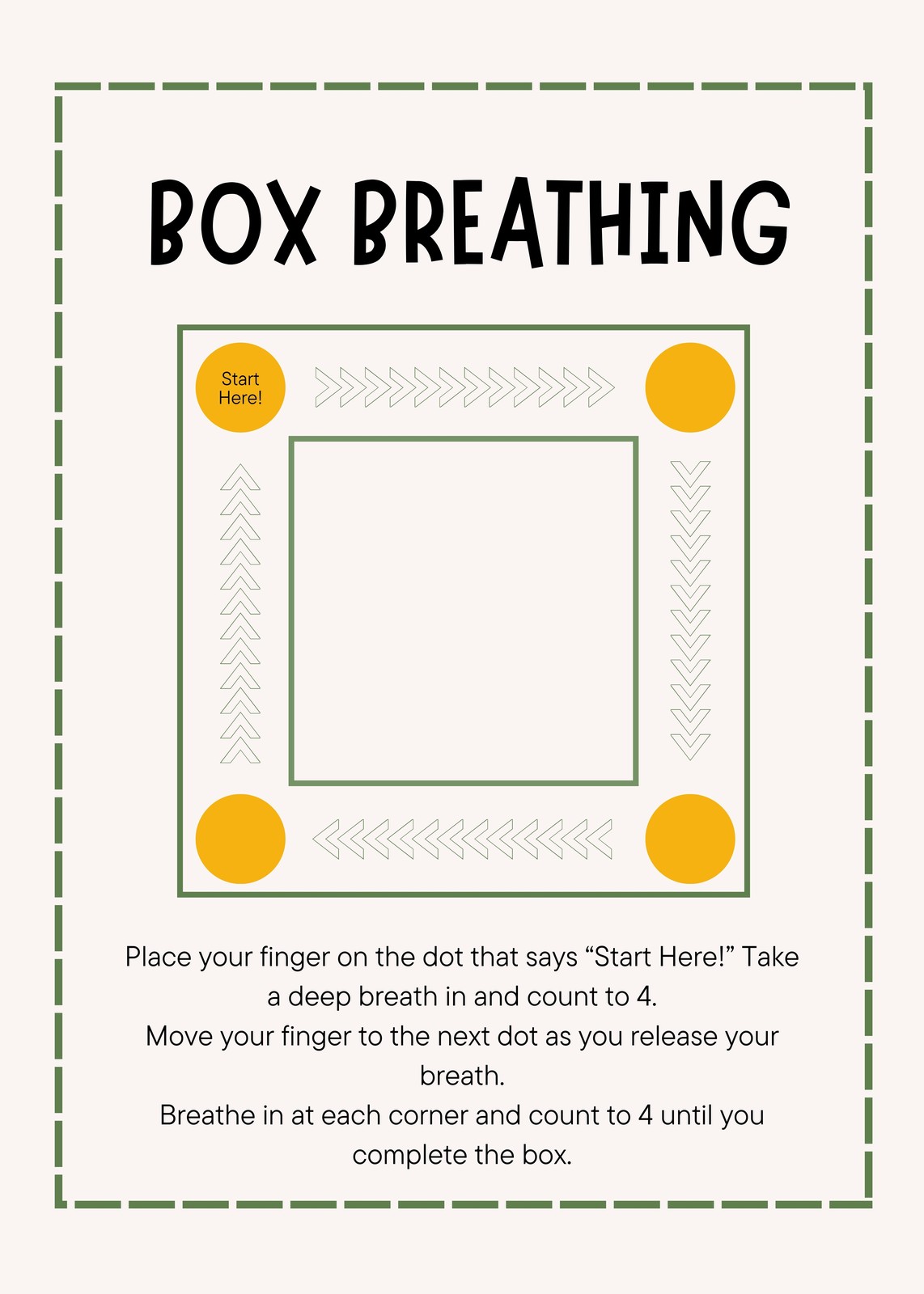 Mindful Box Breathing Guide Wall Art