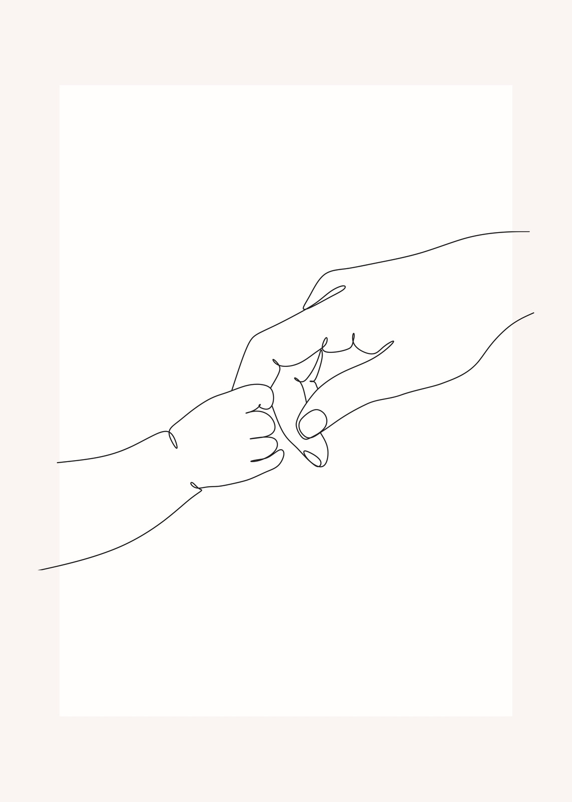 Minimalist Parent & Child Handhold Wall Art