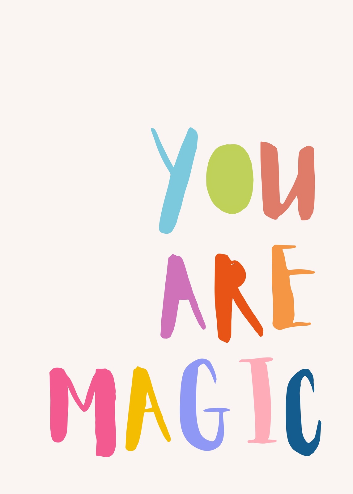 You Are Magic Colorful Typography Wall Art