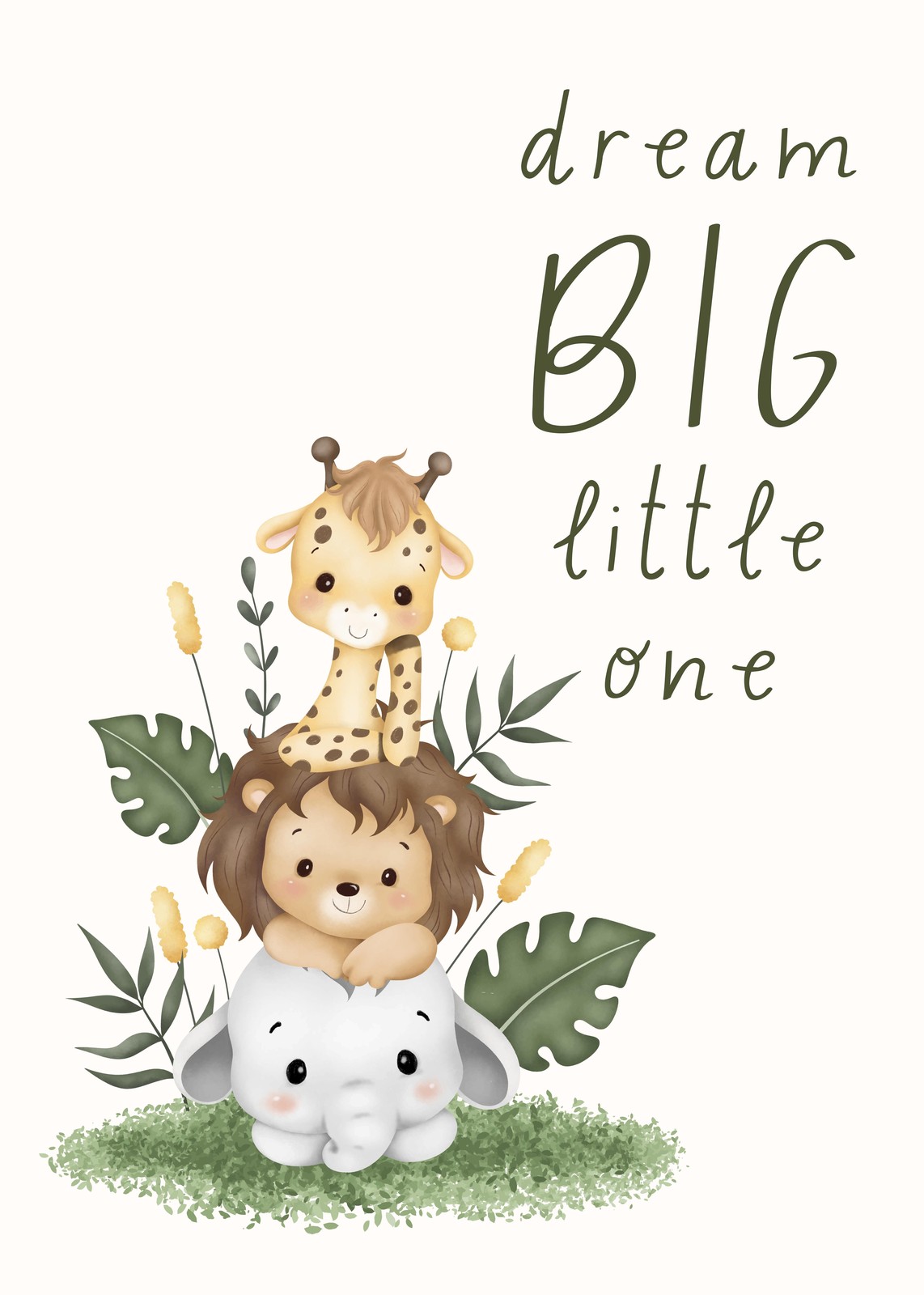Dream Big Safari Friends Wall Art