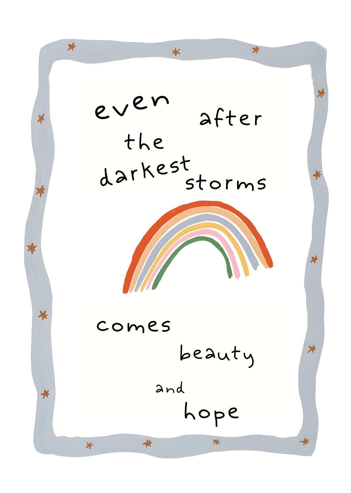 Rainbow Hope Inspirational Quote Wall Art