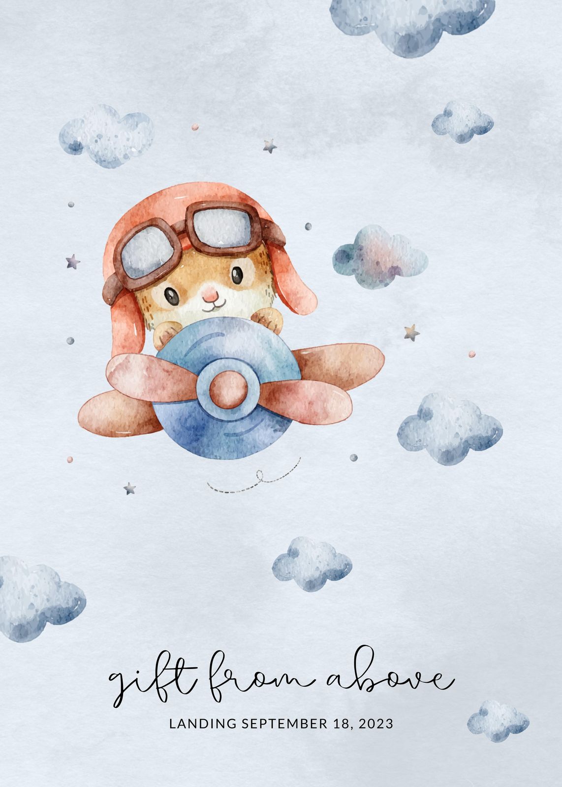 Adorable Pilot Hamster Flying Cute Airplane Wall Art