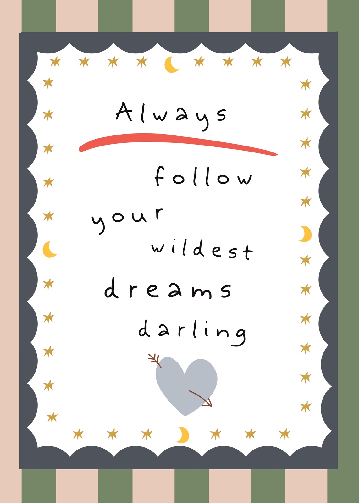 Follow Your Dreams Inspirational Quote Wall Art