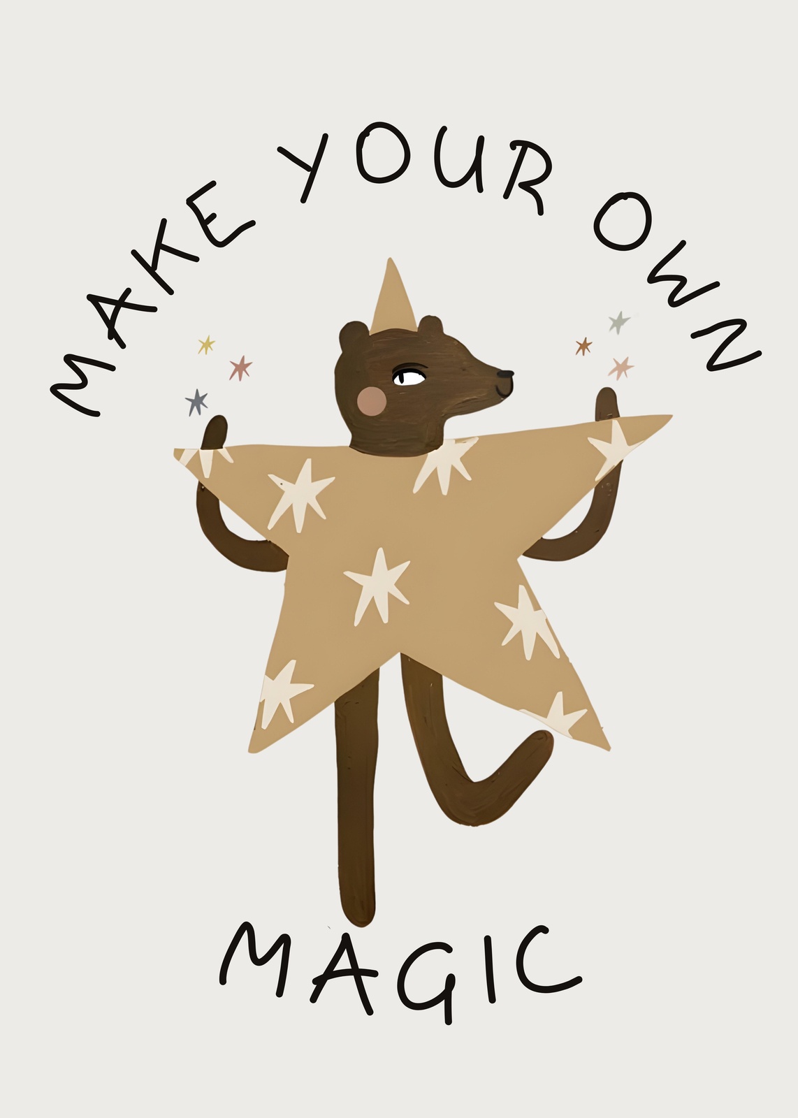 Whimsical Bear 'Make Your Own Magic' Wall Art