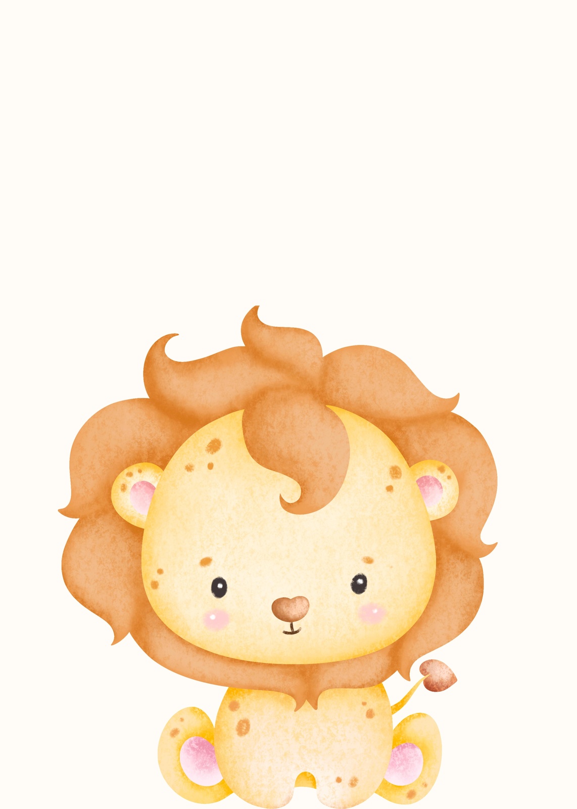 Adorable Lion Cub Watercolor Wall Art