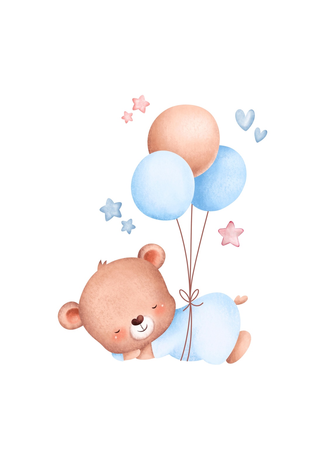Dreamy Bear with Balloons Wall Art