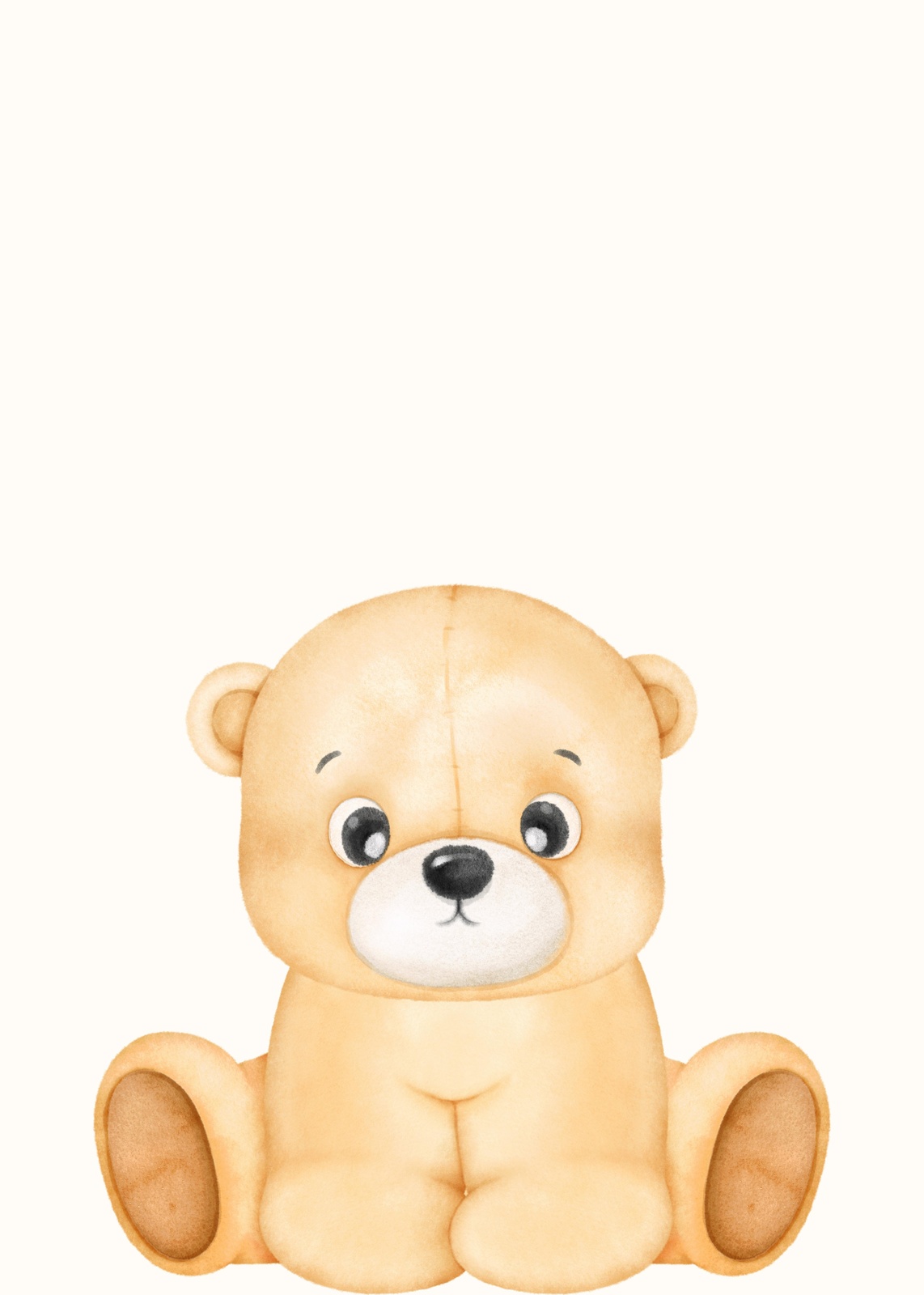 Adorable Teddy Bear Watercolor Nursery Wall Art