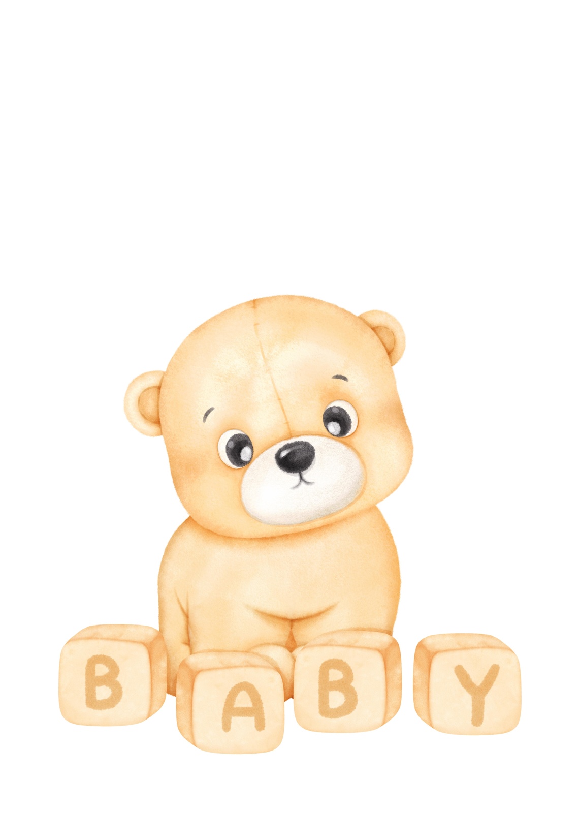 Adorable Teddy Bear Baby Blocks Wall Art