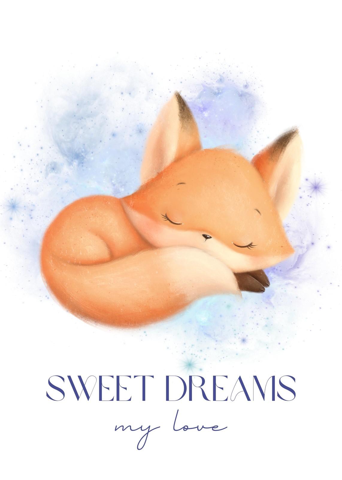 Sweet Dreams Fox Nursery Art Wall Art