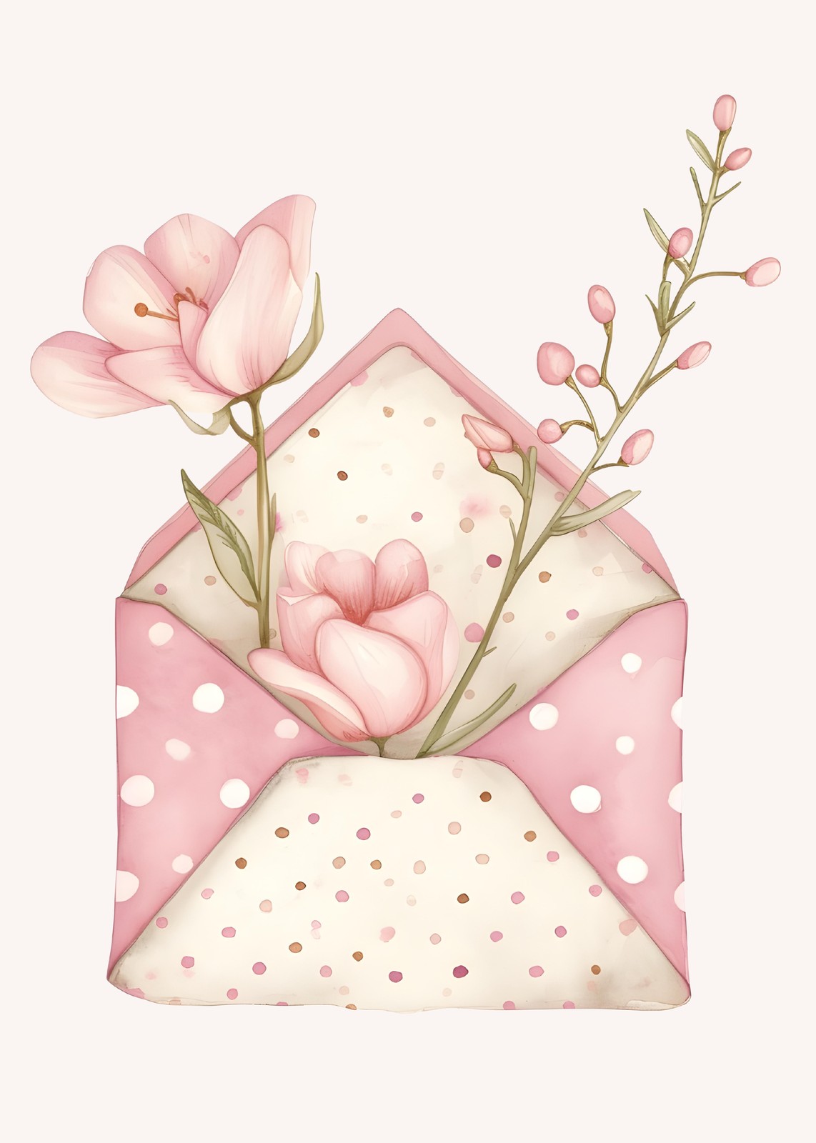 Pink Floral Love Letter Watercolor Wall Art
