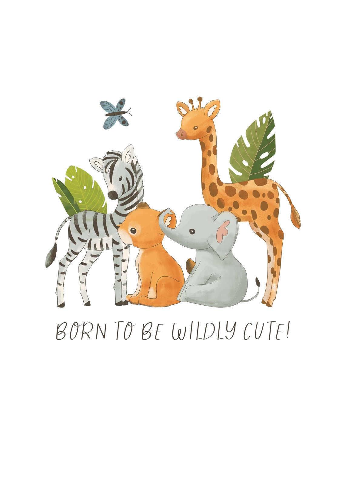 Adorable Baby Safari Animals "Wildly Cute" Wall Art