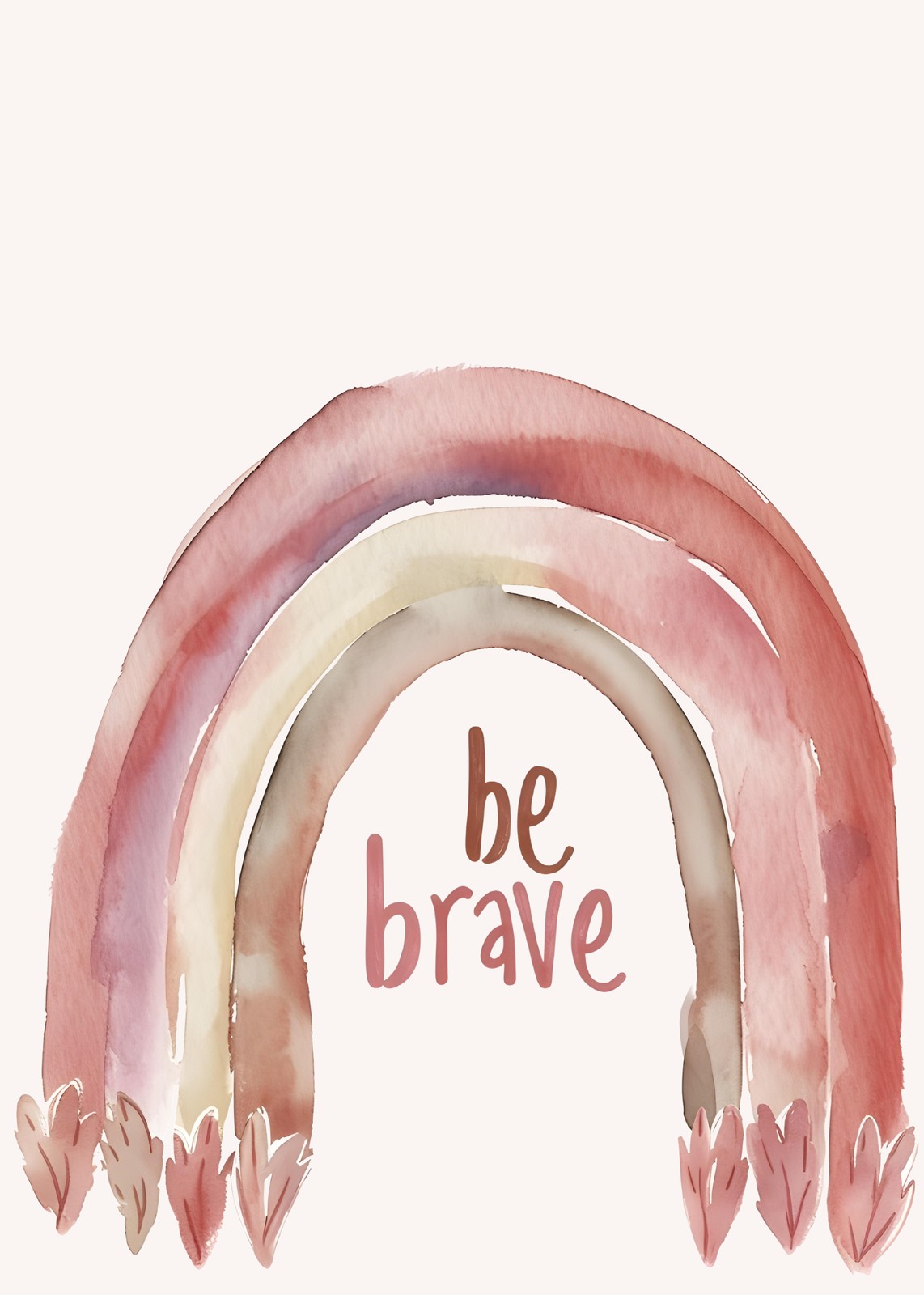 Boho Rainbow "Be Brave" Wall Art Wall Art