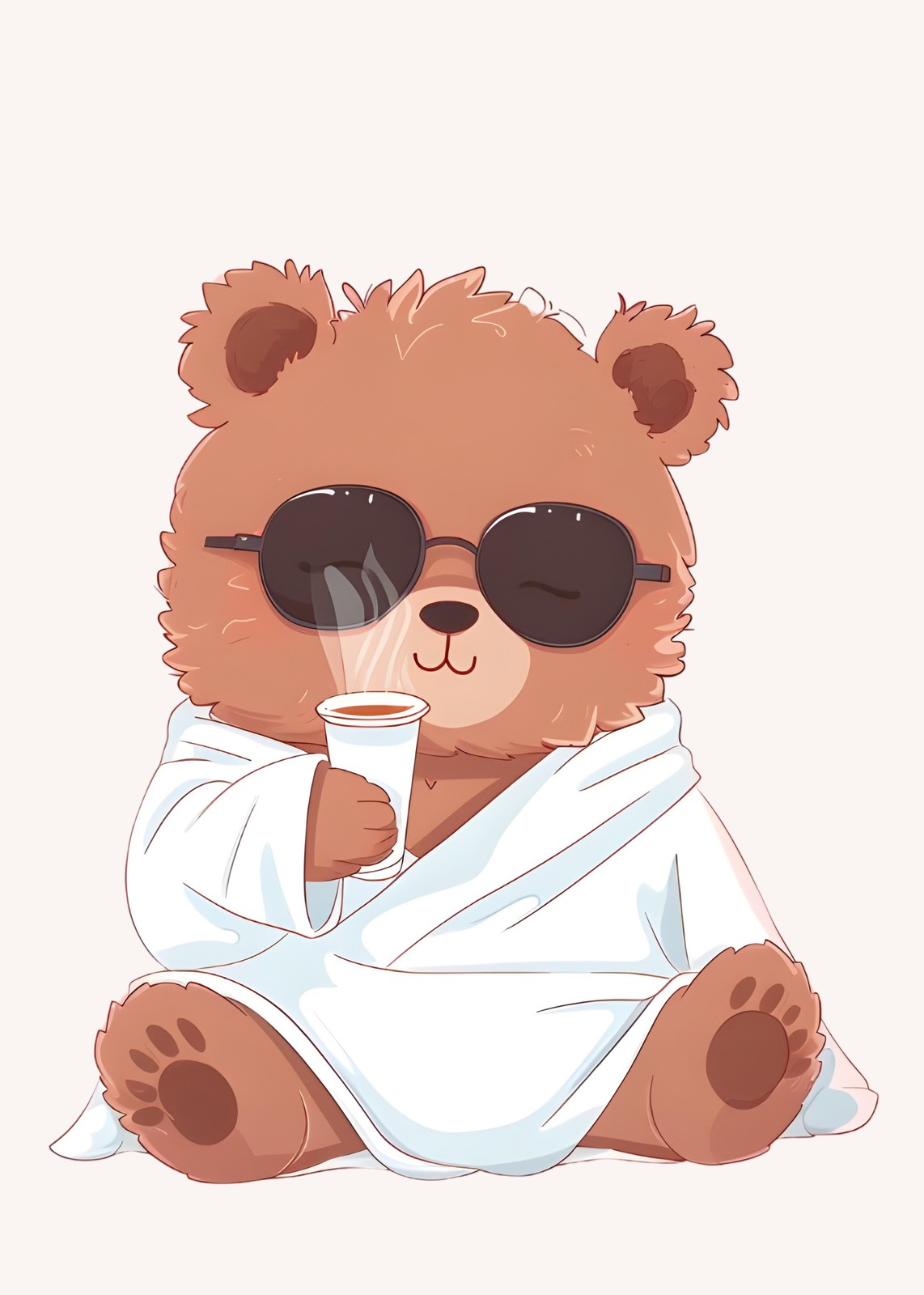 Cool Bear with Coffee Wall Art