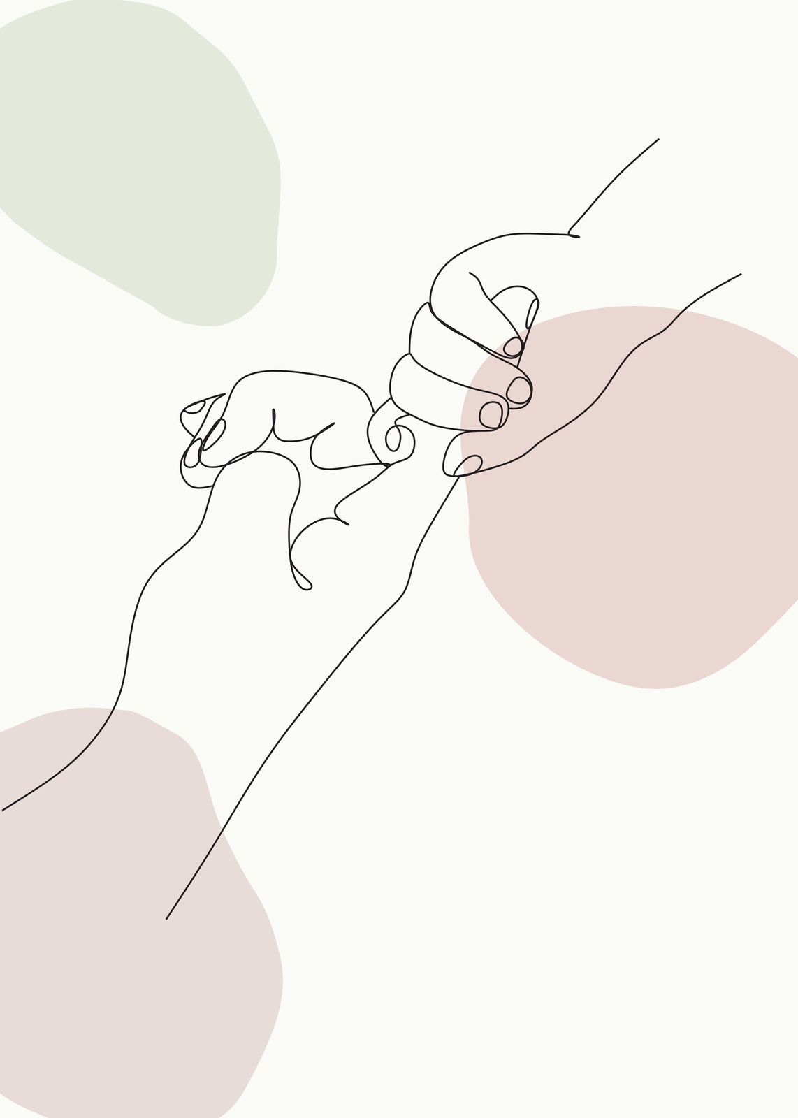 Tender Touch Abstract Line Art Wall Art