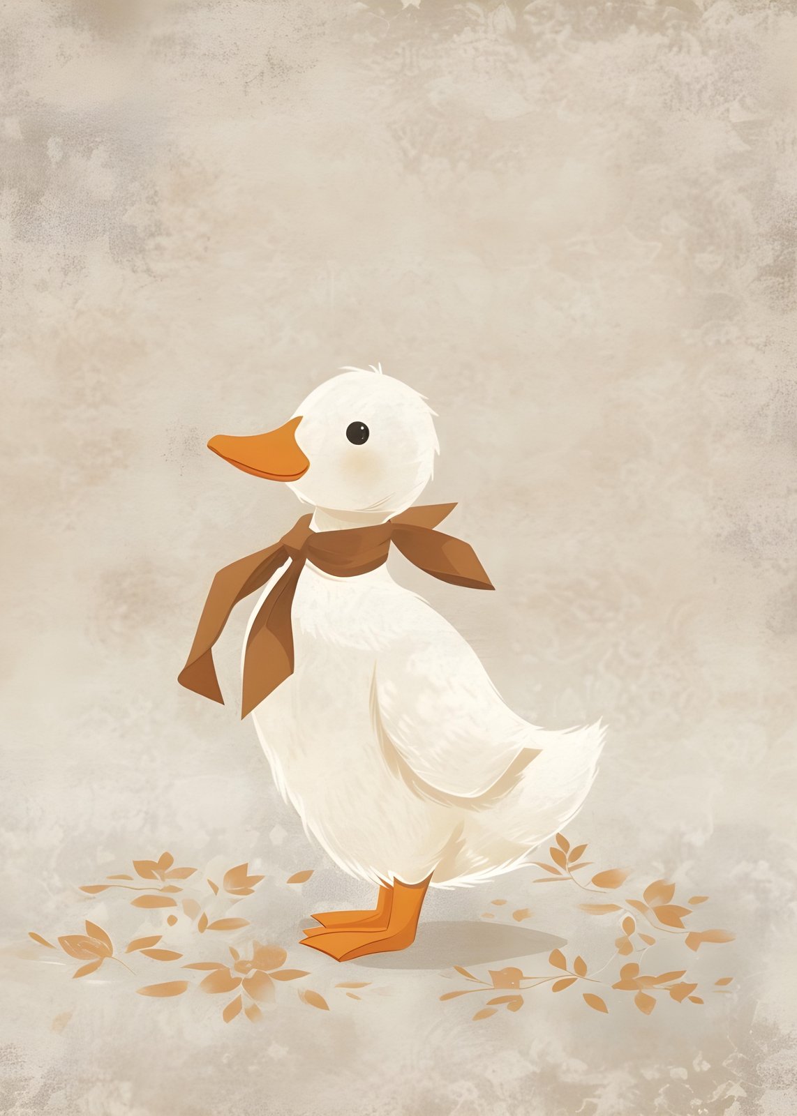 Charming Duckling with Scarf Wall Art