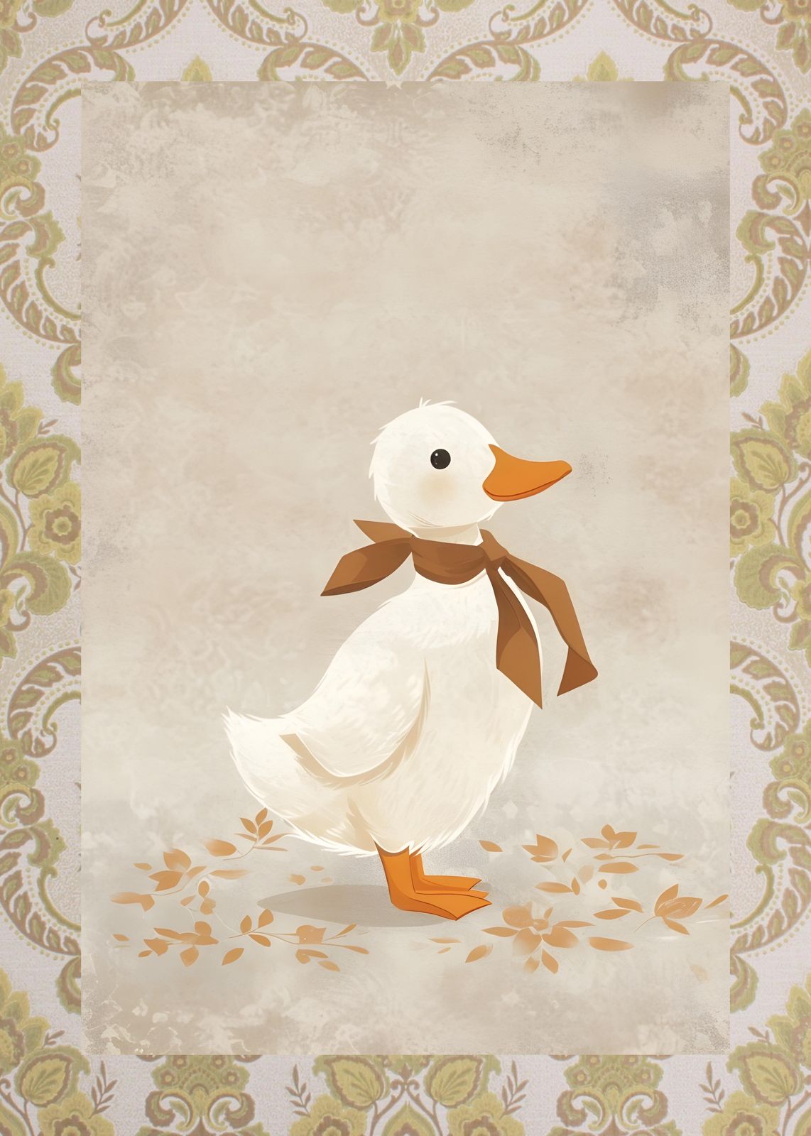 Charming Duckling with Scarf Wall Art