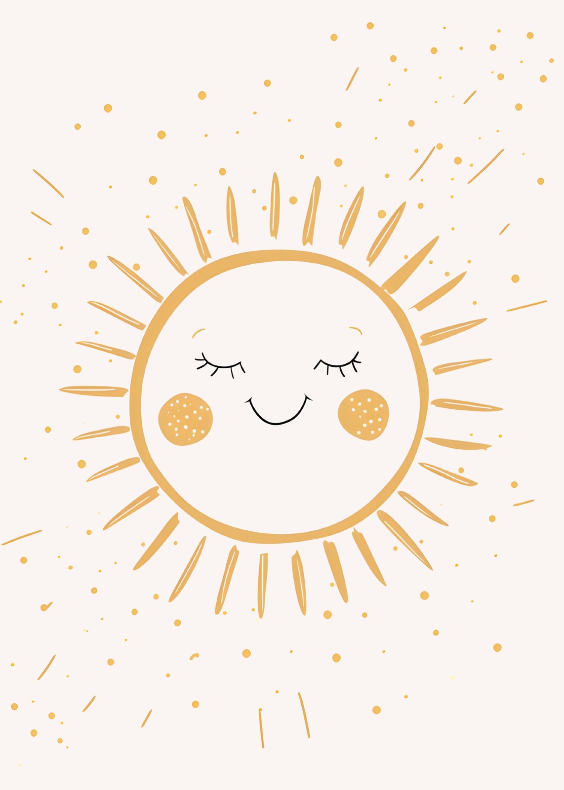 Whimsical Sun Face Boho Nursery Art Wall Art