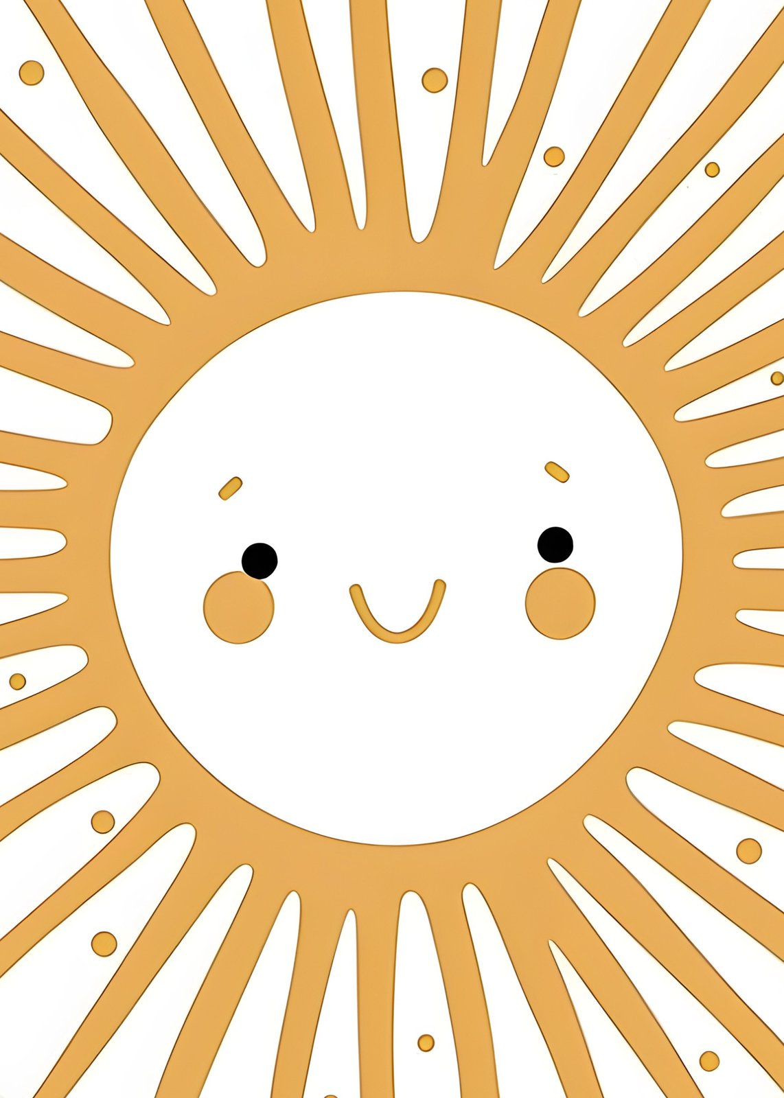 Happy Sun Face Boho Nursery Art Wall Art
