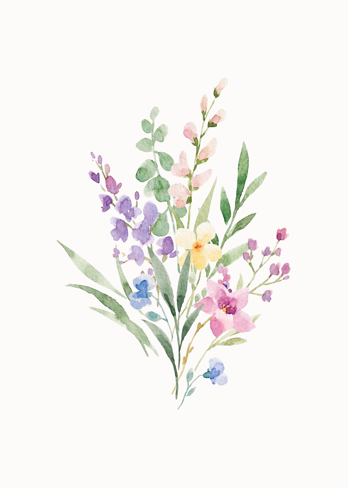 Watercolor Meadow Bouquet Wall Art
